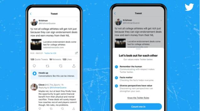 Twitter正在开发新的提示以警告用户“激烈”的对话