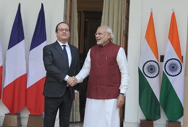 你好！法国总统荷兰德抵达印度，跨部门签署了13件奇文