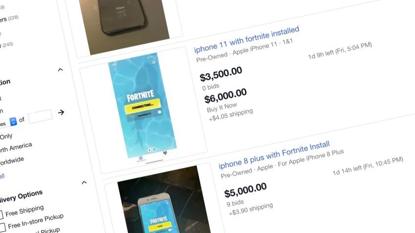 带有Fortnite的iPhone在eBay上以数千美元的价格出售
