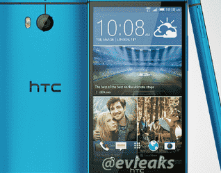 蓝色HTCOneM8在泄漏的渲染中显示其脸部