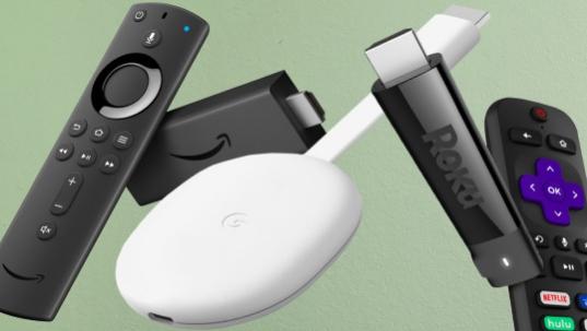 可负担的媒体流比较 消防电视棒 Google Chromecast与Roku