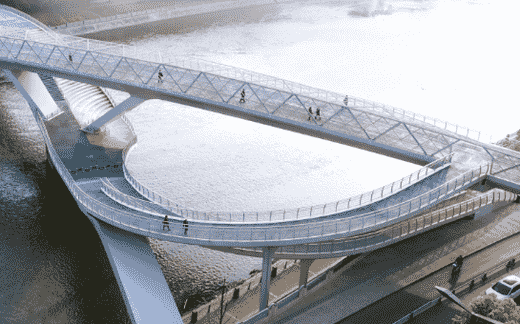 中国设计研究院萨迪和JDTM创建了一个桥梁提供了多种穿越河流的路线成都
