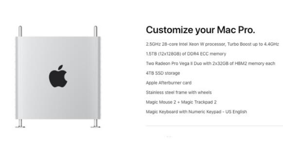 科技推荐：一部配备齐全的MacPro售价为$53000并且无显示屏